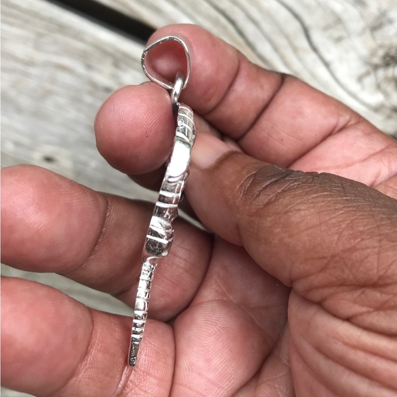 Sterling Silver Mens Alligator Pendant 🐊 NWOT - Picture 5 of 5